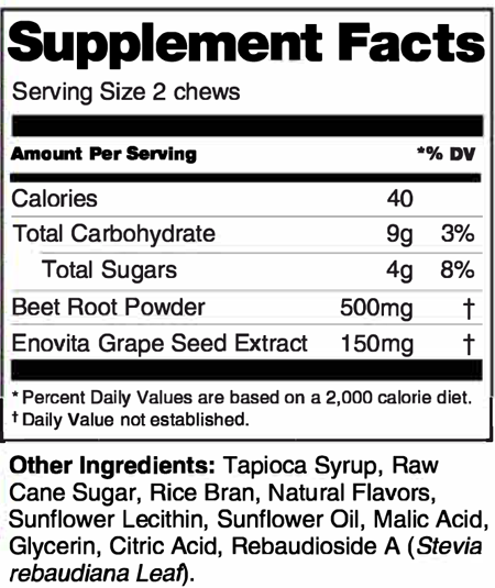 SuperBeets Soft Chews Pomegranate Berry 60 Chews