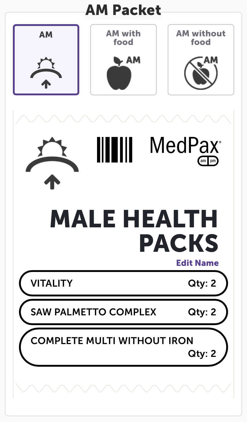 MALE HEALTH DAILY PACKS