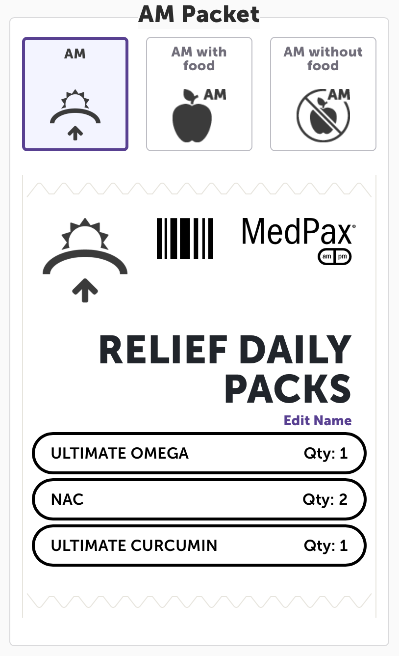 RELIEF DAILY PACKS