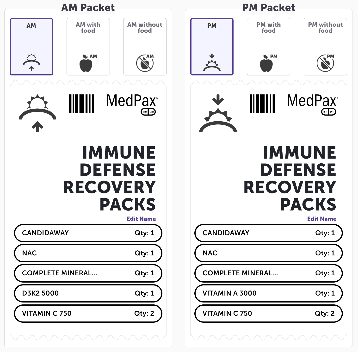 IMMUNE DEFENSE RECOVERY DAILY PACKS